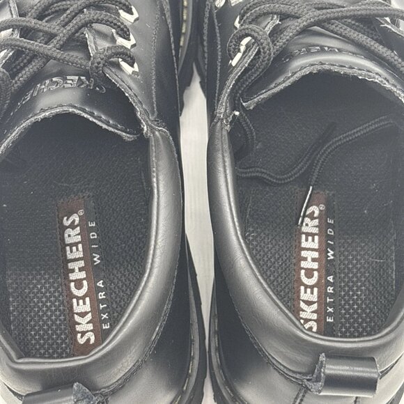 Skechers Alley Cat Leather Oxford Comfort Shoes Mens Size 10.5 US Black SN7111EW - Picture 15 of 15